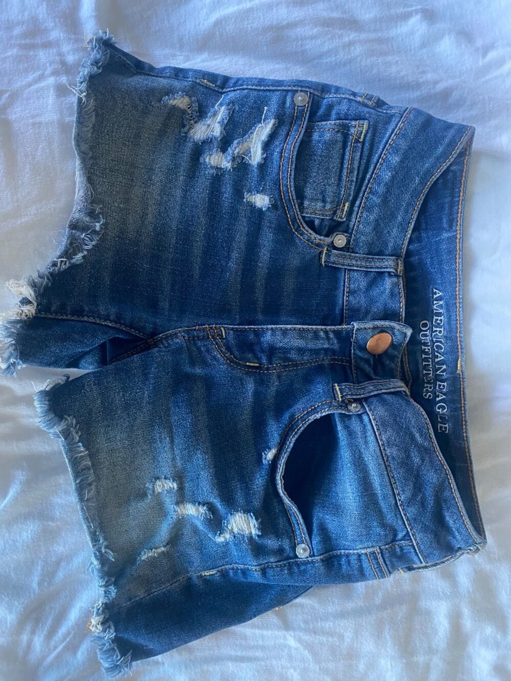 American Eagle Super Stretch Denim Midi Shorts Size‎ 2